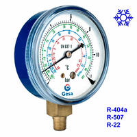 Manometer mit Stahl-Gehäuse und verschraubtem Schließen für Kältesysteme Manometer mit Stahl-Gehäuse und verschraubtem Schließen für Kältesysteme M0502