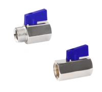 miniválvula de bola en laton cromado miniválvula de bola con presión nominal de 16 bar