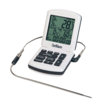 Professionelles Küchenthermometer mit Alarm Professionelles Küchenthermometer mit Alarm, Timer und Sonde aus Stahl