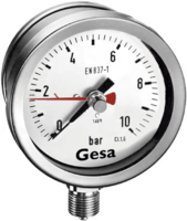 Pressure gauges with drag needle for maximum pressure indication, all in stainless steel M0306 Pressure gauge with drag needle for max indication, all stainless steel
