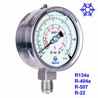 Manomètre pour la réfrigération avec boîtier en acier inoxydable et fermeture à baïonnette M0503 Manomètre pour la réfrigération avec boîtier en acier inoxydable M0503