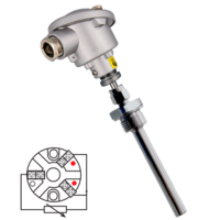 Sonda de temperatura PT100 (RTD) cabezal con conexión eléctrica sencilla y funda de protección Sonda de temperatura PT100 (RTD) cabezal con conexión eléctrica sencilla