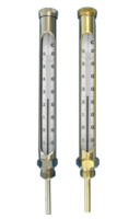 Termómetros industriales de vidrio con escala de opal modelo F01 termómetros con escala de opal en latón o acero para sistemas de climatización