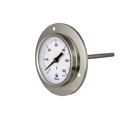 Termómetro bimetálico para hornos con aro frontal Termómetro bimetálico para hornos con aro frontal