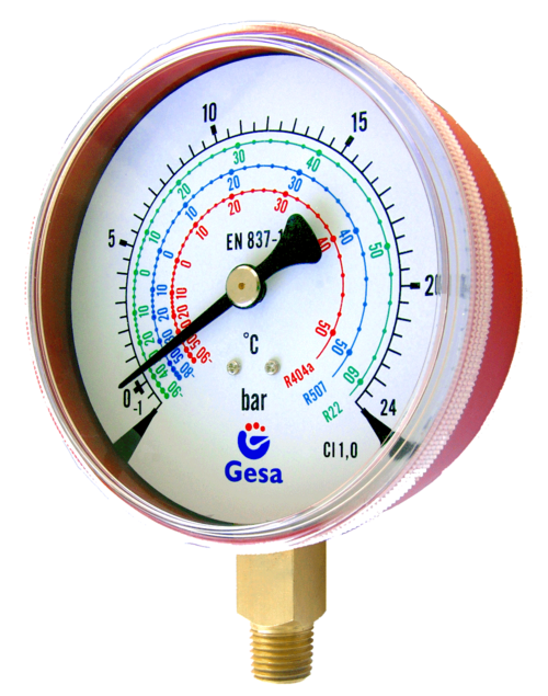 Manómetros freón con caja en acero carbono Manómetros freón con caja en acero carbono